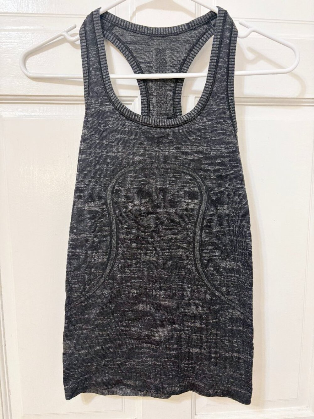 Women's LULULEMON SWIFTLY TECH Racerback Tank Top Heathered Black Dark Gray SZ 6